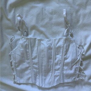 Gilly Hicks Corset Tie White Women's Top